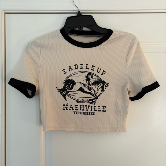 Tops - Western “Saddle Up Nashville” Graphic Crop Top